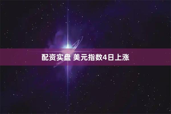 配资实盘 美元指数4日上涨